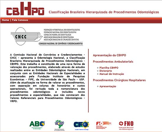 Reprodução do site CBHPO